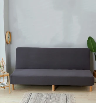 

Solid Color Sofa Cover Elastic Couch Cover without Armrest Home Living Room Slipcover for 1/2/3/4 Seater
