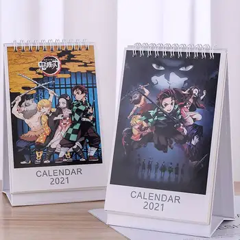 

2021 Desktop Calendar Demon Slayer Kimetsu no Yaiba Kamado Tanjirou Nezuko Desk Calendar Daily Schedule Planner stationery gifts