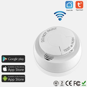 

Tuya Wifi Smoke detector Smoke Sensor Fire Alarm detector Smart life TUYA App Notification Alert With Linkage Setting Smart Home