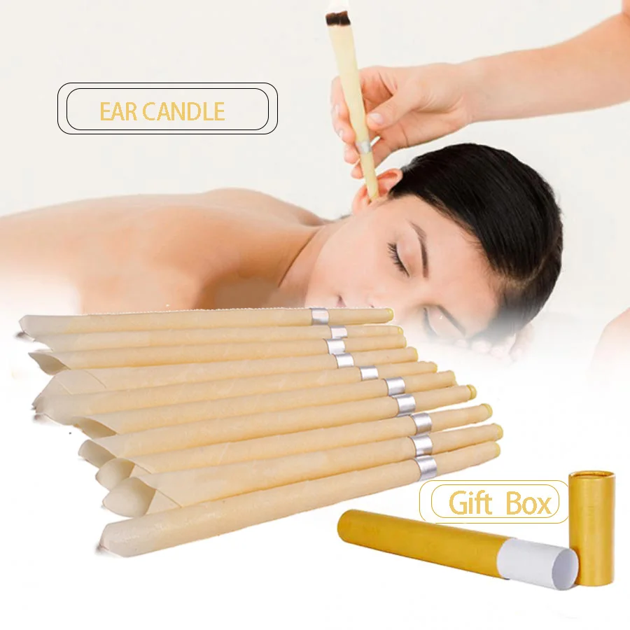 10 Pcs Ear Candle Coning Natural Beewax Ear Candling Therapy Ear Treatment Ear Wax Removal Healthy Care Tool Ear Care Free Ship