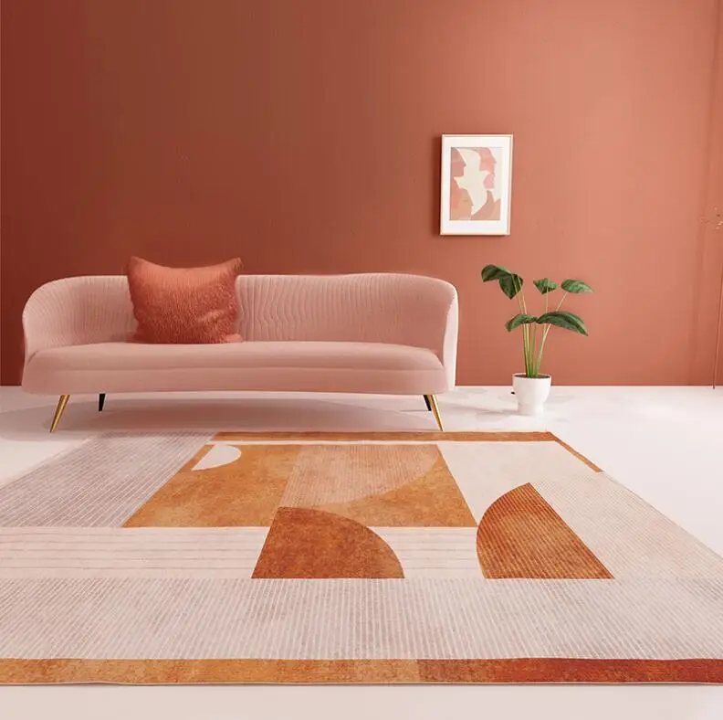 Нордический абстрактный художественный Противоскользящий жаккардовый ковер для гостиной, спальни, напольный коврик с геометрическим рисунком, Нескользящие Коврики для домашнего декора