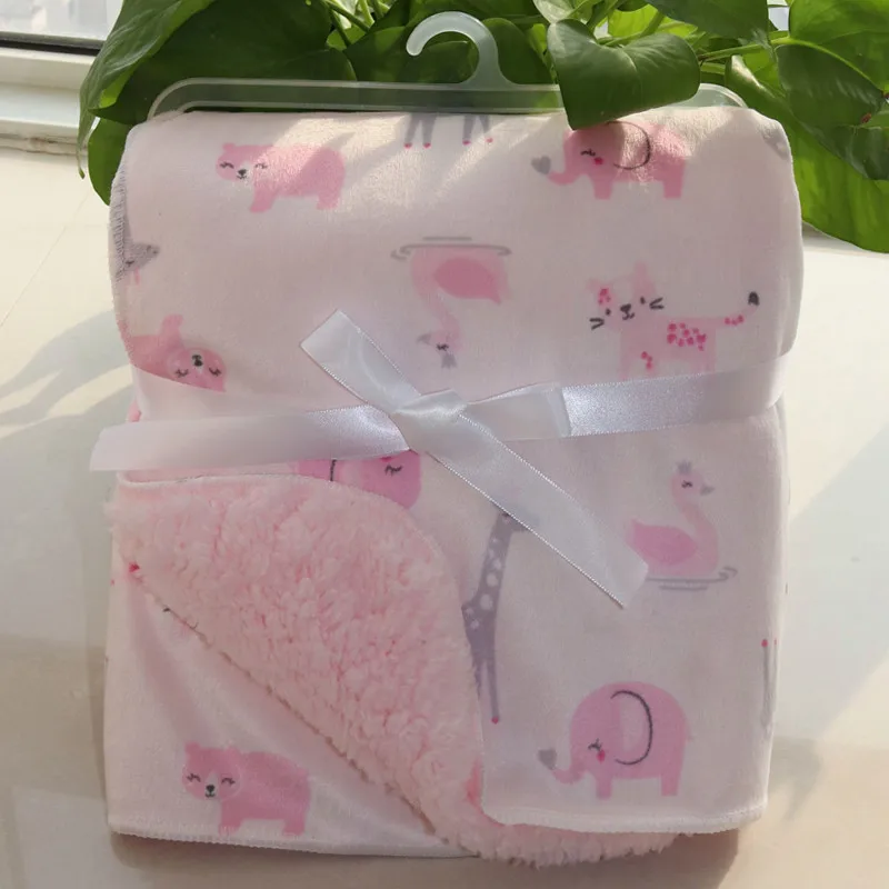 Baby Blanket Brand Thick Double Layer Coral Fleece Infant Bebe Swaddle