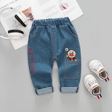 Коллекция года, осенняя одежда для мальчиков детские штаны модные джинсы для маленьких мальчиков повседневные штаны для девочек детские брюки в Корейском стиле