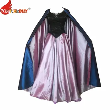 

Costumebuy Movie The Little Mermaid Ariel Purple Dress Cloak Princess Costume Sleeveless Dress with Cape Custom Made