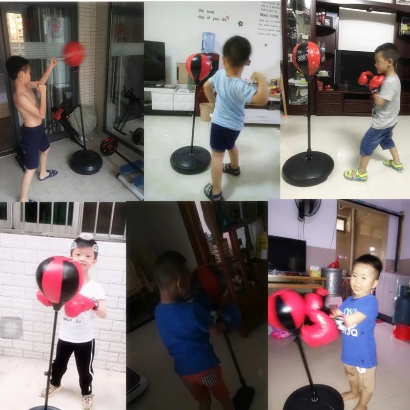 

Sandbags Boxing Gloves Set Vertical Type Household Boxing Inflatable Children Tumbler Boy Sports Toy 3-20-Year-Old
