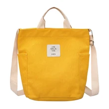 Женские сумки, повседневные, корейский стиль, регулируемый ремень, Большая вместительная сумка на плечо, несколько карманов, повседневные, износостойкие, холщовые, на молнии