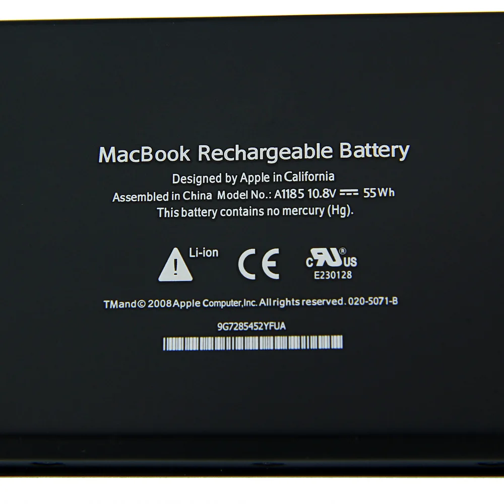 Аккумулятор для ноутбука APPLE Macbook 1" черный MAC A1185 A1181 MA566FE/A MB881LL/A 55Wh, черный цвет