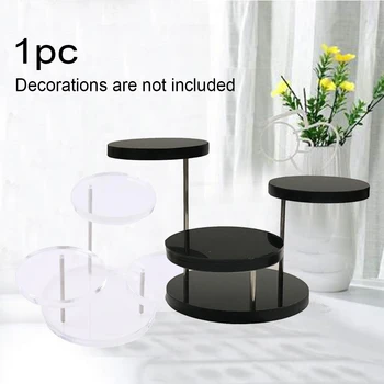 

3 Layers Pendant Shelf Bracelet Stand Organizer Home Earring Ring Practical Acrylic Holder Dresser Round Plate Jewelry Display