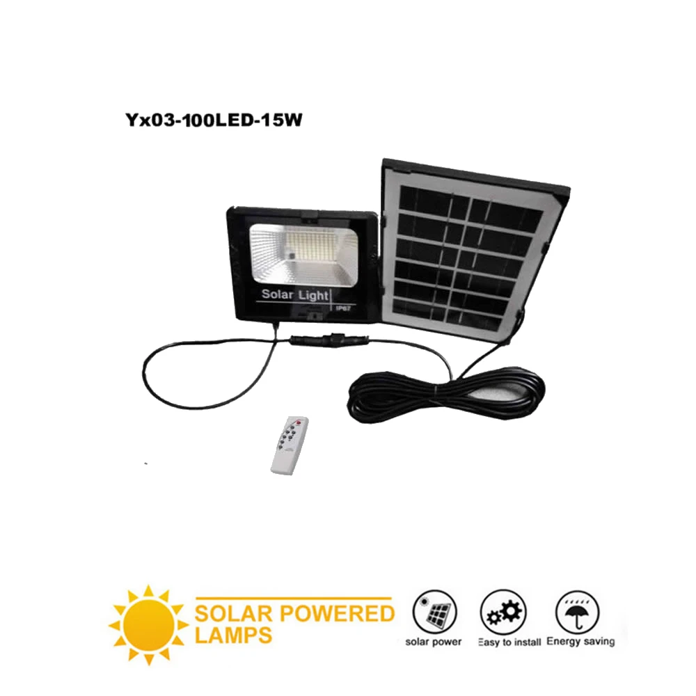 

100/75 Led solar light lamp floodlight Wall Outdoor Waterproof Security LED Powered Wall with Mounting Pole For Garden Pathway i