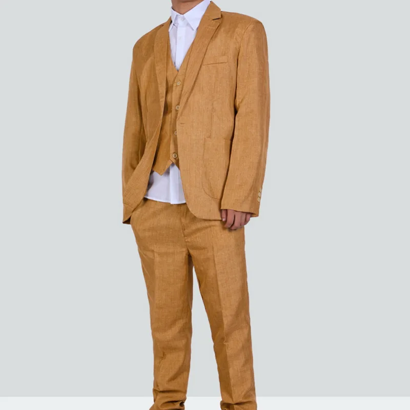 CYSINCOS/мужские однотонные классические пиджаки из 3 предметов, комплекты костюмов, мужской пиджак в деловом стиле + жилет + штаны, комплекты