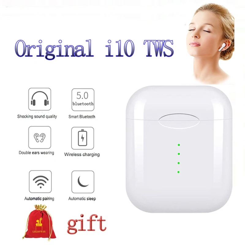 

Original i10 TWS Mini Wireless Bluetooth touch Earphone With Charging Box for Android ios smartphone PK i7s i60 i12 TWS