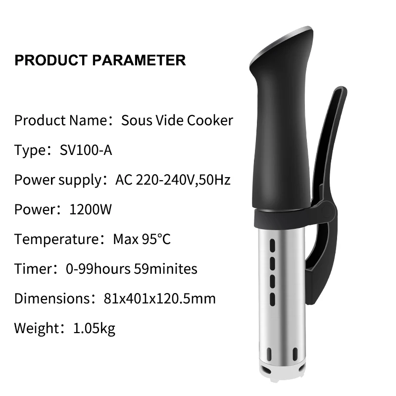 TINTON LIFE IPX7 Sous Vide Waterproof Food Slow Cooker 1200W Immersion Circulator with LCD Digital Accurate Control