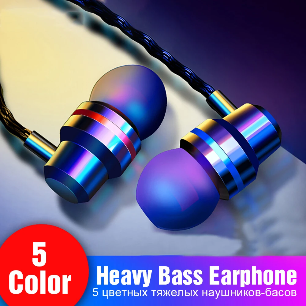 Nennbo Wired Earbuds Headphones 3.5mm In Ear Earphone Earpiece With Mic Stereo Headset 5 Color For Samsung Xiaomi Phone Computer |