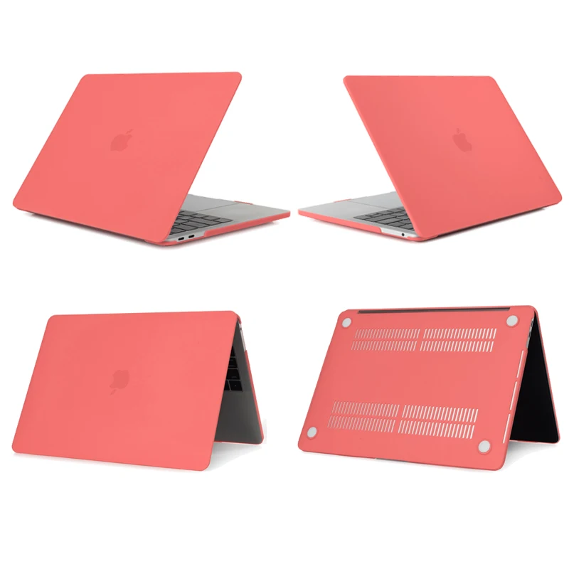 Кристальный чехол для ноутбука MacBook Touch ID A1932, для Macbook Air 13 A1466 A1369 Pro retina 11 12 13 15,4 15 жесткий чехол - Цвет: coral orange