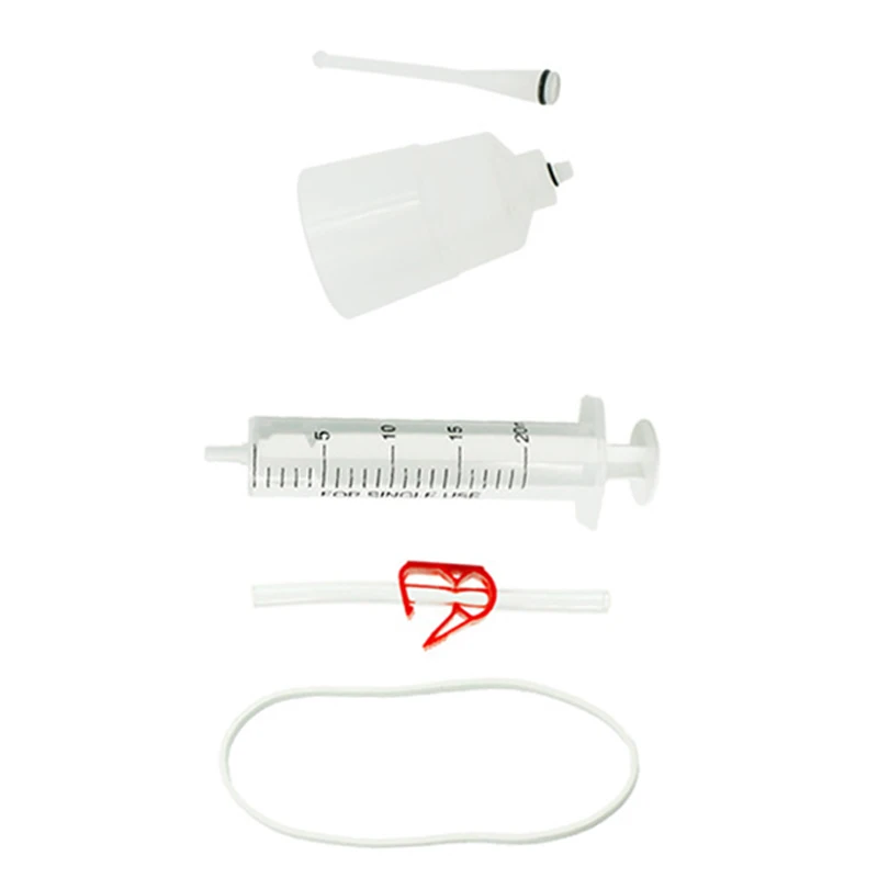 

Bike Hydraulic Disc Brake Bleed Kit Needle Syringe Oil Collect Funnel Hose Clip