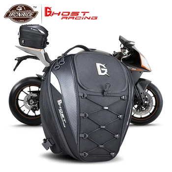 

GHOST RACING Motorcycle Bag Waterproof Motorcycle Saddle Bags Carbon Fiber Helmet Bags Travel Luggage With Rain Cover 36L-58L