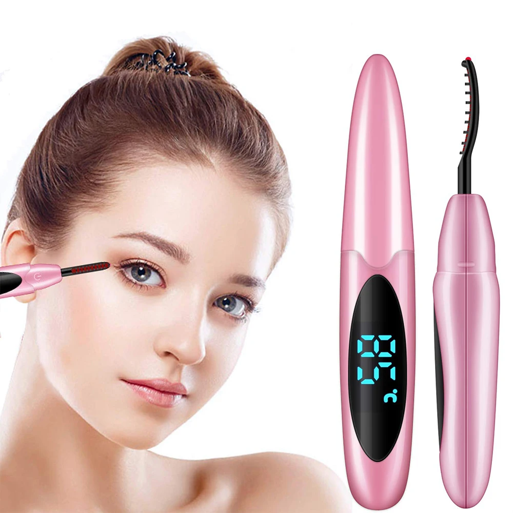 Electric Heated Eyelash Curler USB Charge Makeup Curling Kit Long