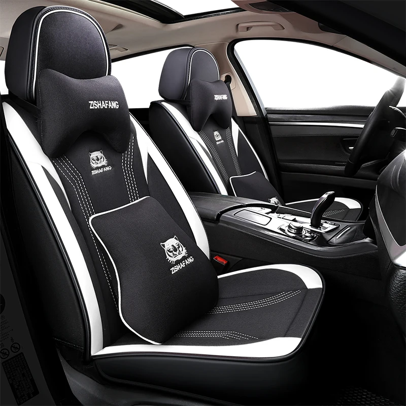 leather &amp Flax universal car seat cover for dacia duster dokker daewoo lanos matiz nexia Automobiles Seat Covers auto accessorie |