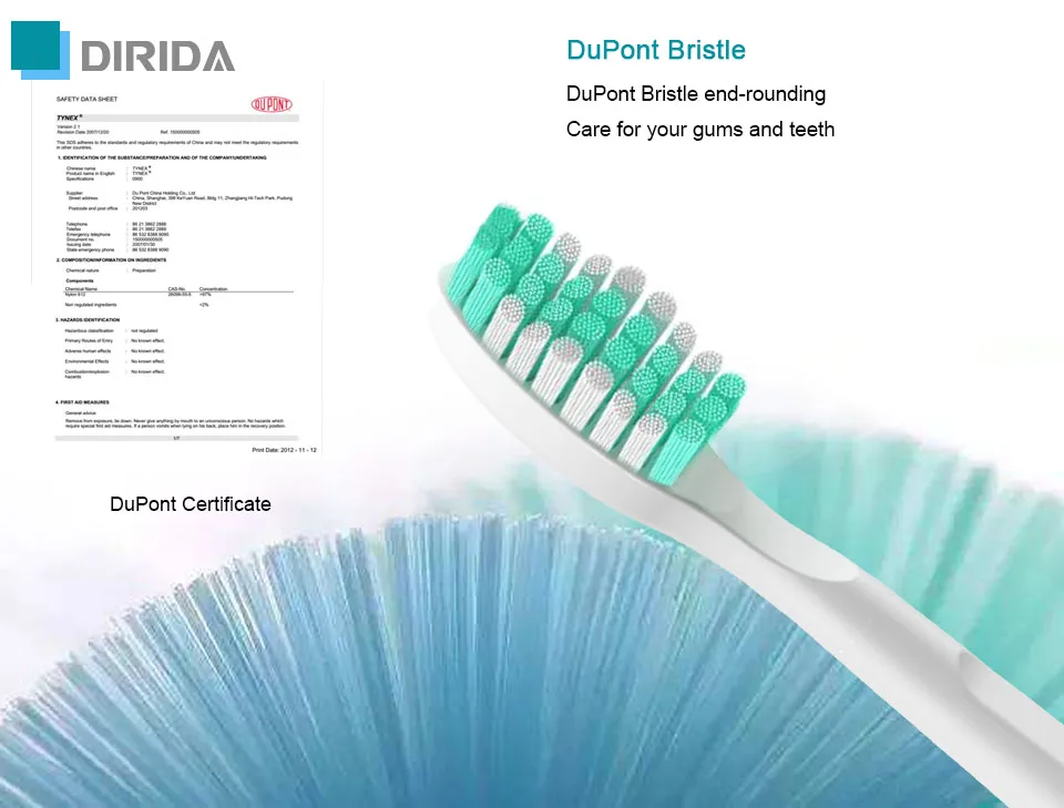DIRIDA S2003 электрическая ультразвуковая зубная щетка перезаряжаемая Водонепроницаемая матовая ручка с функцией ухода за полостью рта