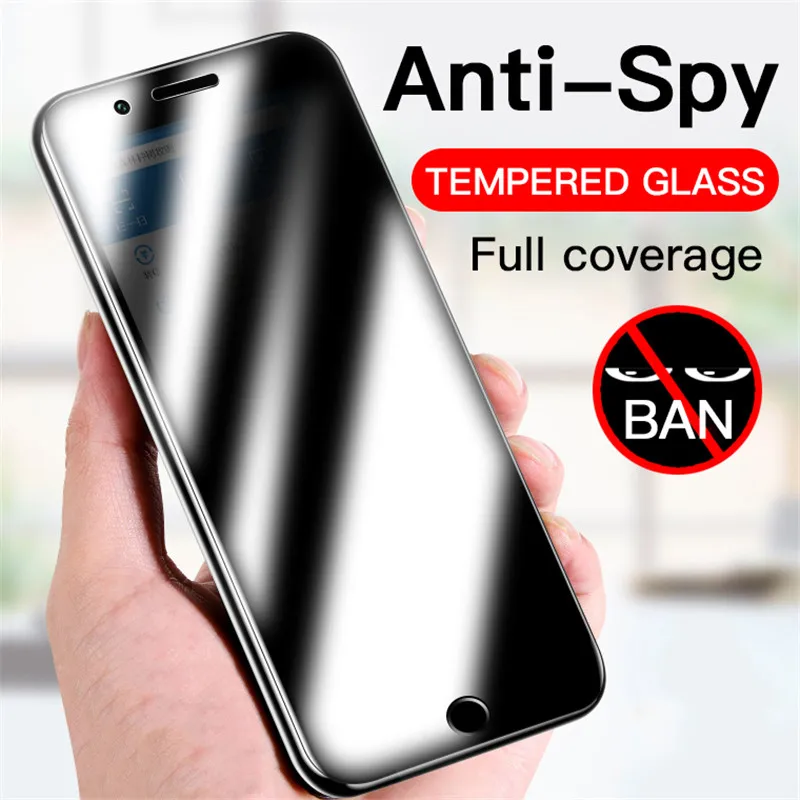 Peeping Anti Spy Protective Glass on the For iPhone 8 7 6 6s Plus SE 2020 screen protector 11 Pro X Xr Xs Max | Мобильные телефоны
