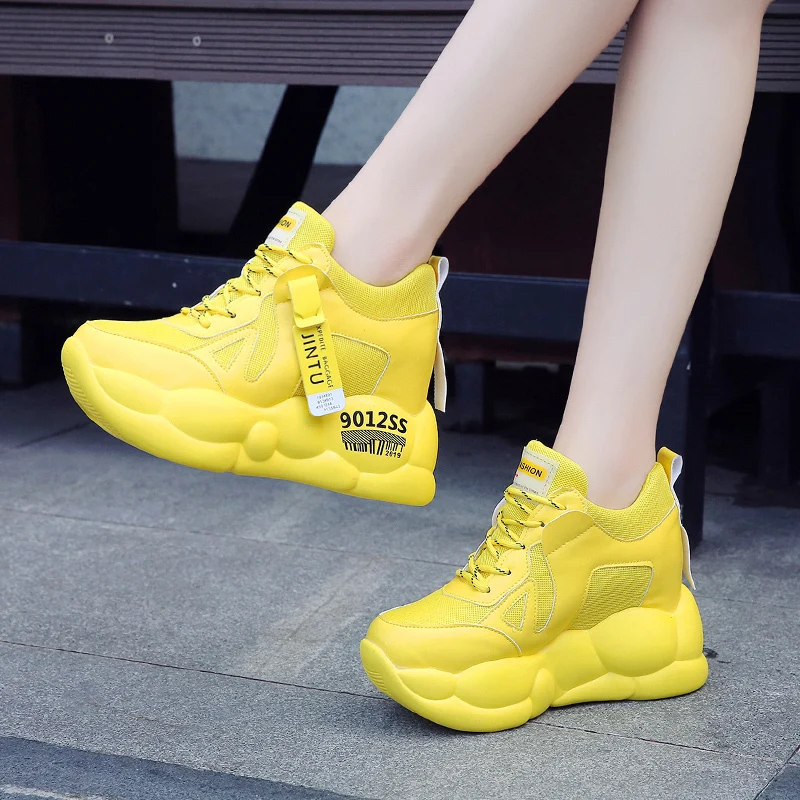 2020 осенние женские кроссовки с верхом из сетчатого материала на высокой