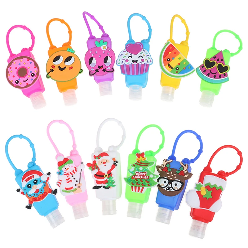 30ml Christmas Cartoon Waterless Silicone Bath Body Works Hand Sanitizer Pocketable Antibacterial Holder With Empty Bottle | Дом и сад