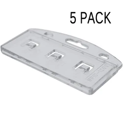 5/10 Pack Heavy Duty Vertical Half Card Badge Holder For Smart Cards Common Access Credit Cards Crystal Clear Hard Polycarbonate