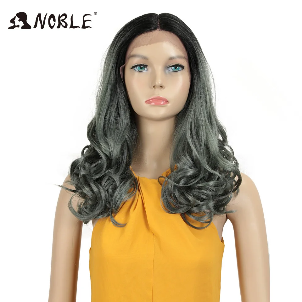 Благородный синтетический кружевной передний модный парик на кружеве синтетические волосы волна 20 дюймов Омбре светлые волосы синтетический парик для черных женщин - Цвет: TT1B-BLAGN2