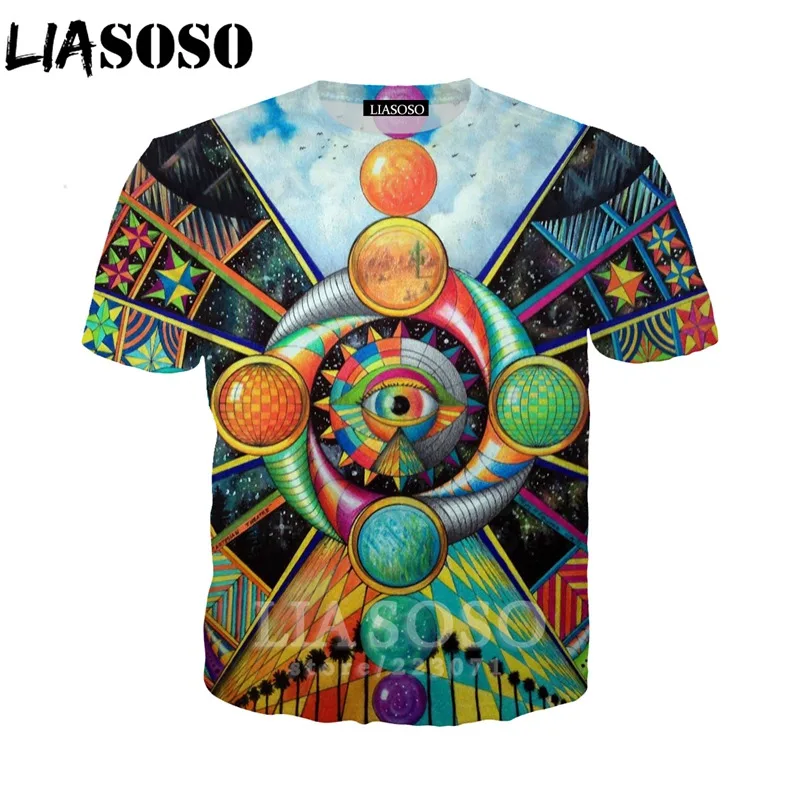 

LIASOSO Men's T-shirts 3D Print Psychedelic T Shirt Women Tees Tops Anime Dizziness Short Sleeve Men Tshirt Summer Pullover D014