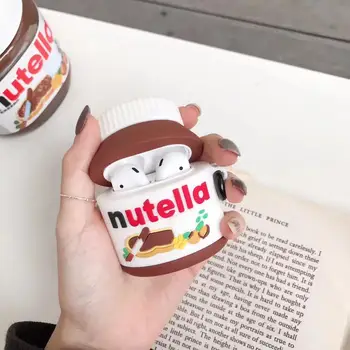 

Hot For AirPods pro 2 1 Case Bluetooth Earphone Case for Apple Airpods 2 Funny 3d Nutella chocolate sauce Cover with hook