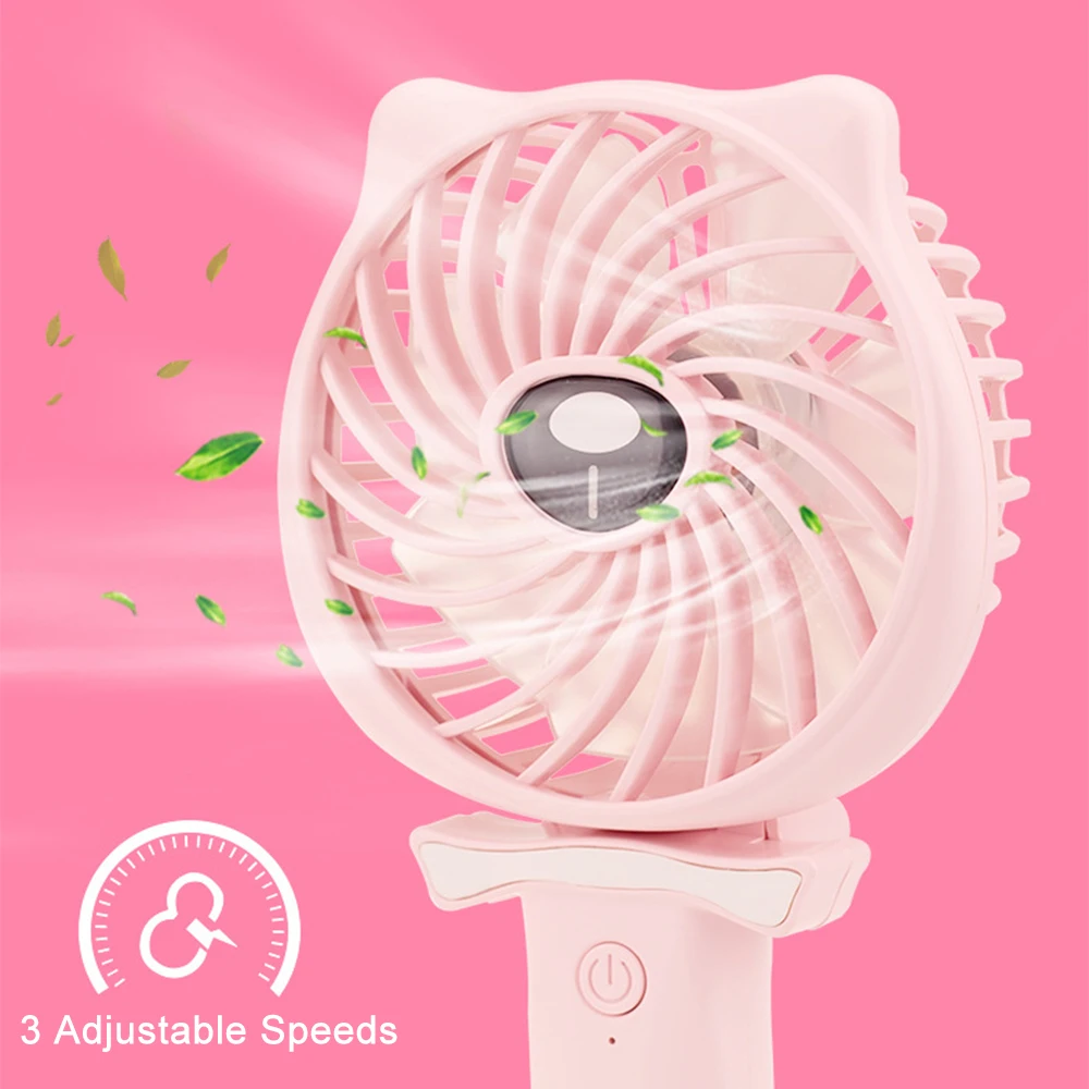 

Foldable Mini Fan Handheld Adjustable 3 Speed Battery Operated Rechargeable USB Fans Desk Fan For Office Travel