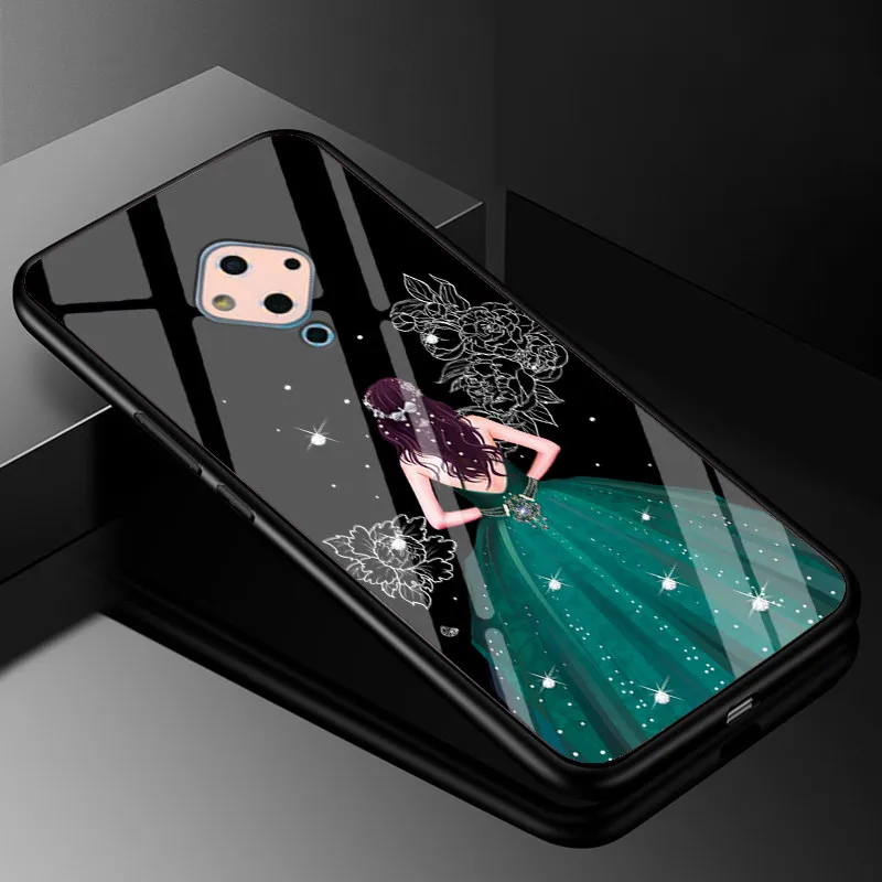 41 ДЛЯ Vivo V17 чехол PC Пластиковый стеклянный чехол для телефона Vivo V17 чехол из закаленного стекла черный ТПУ бампер чехол для VivoV17 Vivo V17 v 17 - Цвет: 41
