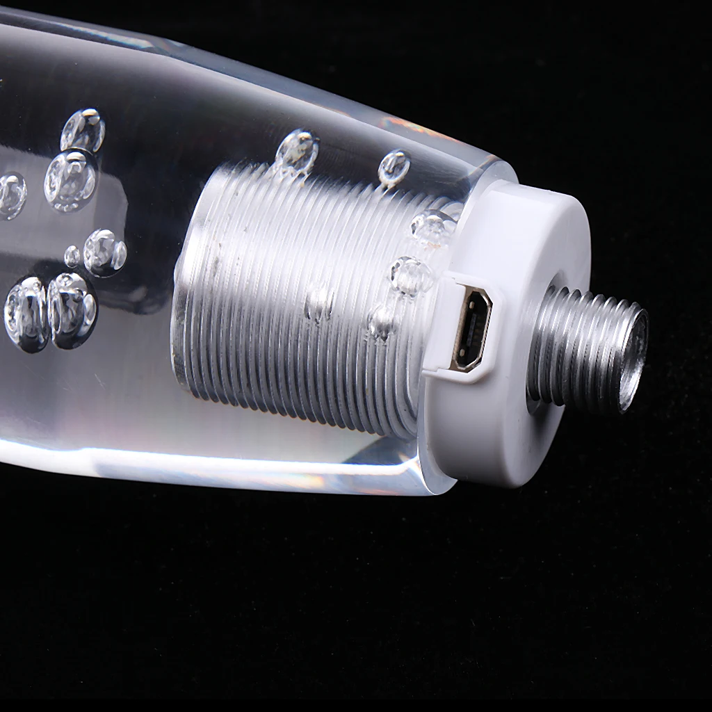 Universal JDM LED 150mm Clear Crystal Bubble Gear Stick  Shift Knob Car