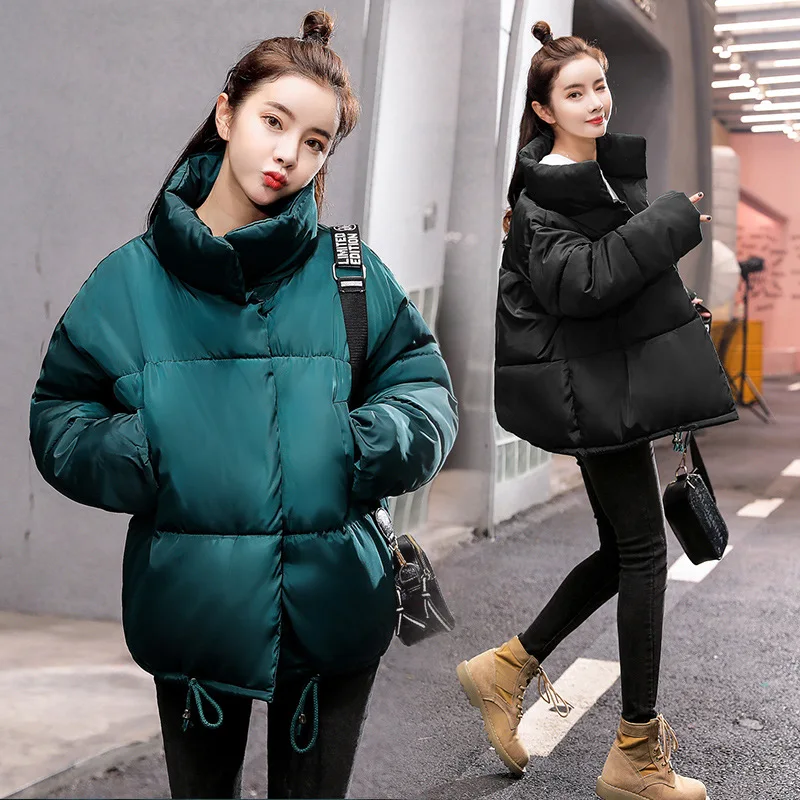

INS down Coat Women's Winter 2018 New Style Korean-style Thick Stand Collar Cotton-padded Clothes Students Short Loose Cotton Co