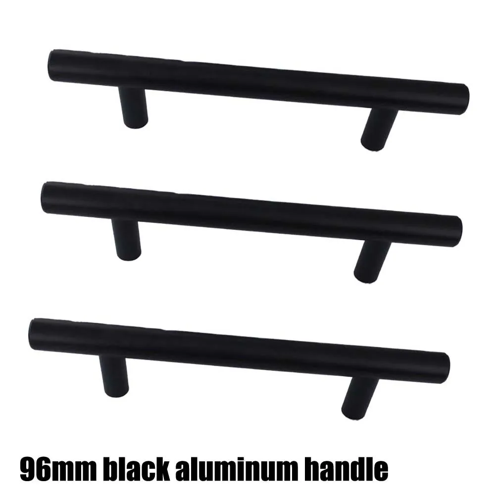 

96mm Matt Black Aluminum T Pull Handle For Furniture Cabinet Door Decorative Hardware