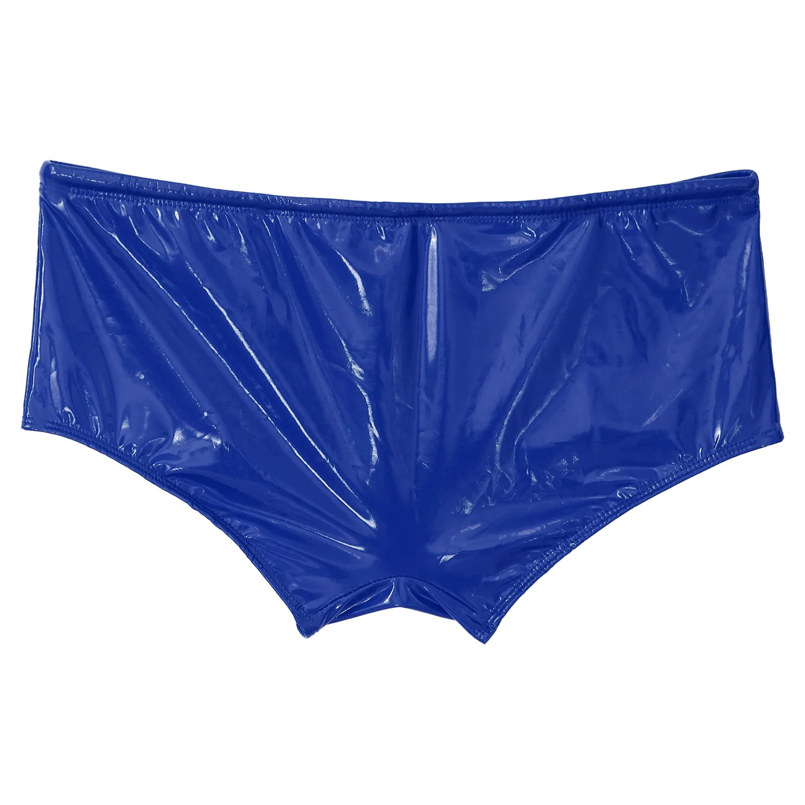 Mens Swimming Trunks Wet Look Patent Leather Latex Low Rise Drawstring Boxer Shorts Swimwear Party Pool Rave Swim Bottoms