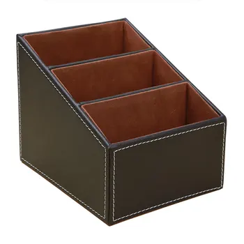 

Creative PU Leather Multifunction Remote Control Desktop Stationery Storage Box