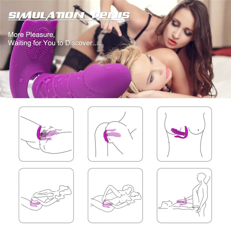 G Spot Вибратор Бабочка Клитор нагревательный штекер анальный силиконовый двойной