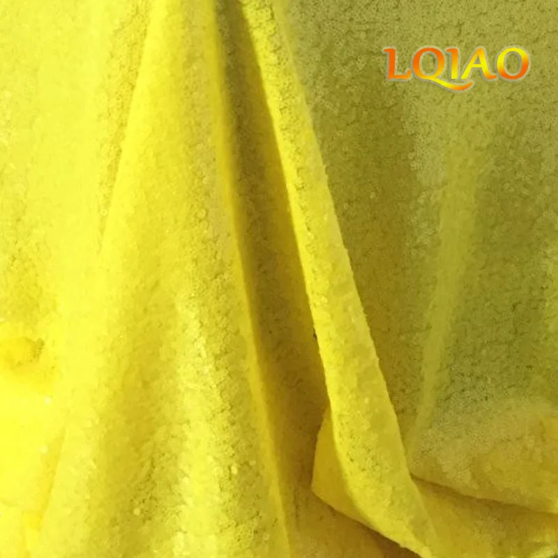 Yellow Sequin fabric