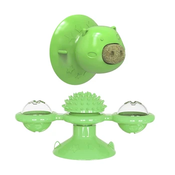 

Pet Toys with Suction Cup Washable Portable Windmill Scratch Toy and Cat Lick Mint Toys Set for Cats