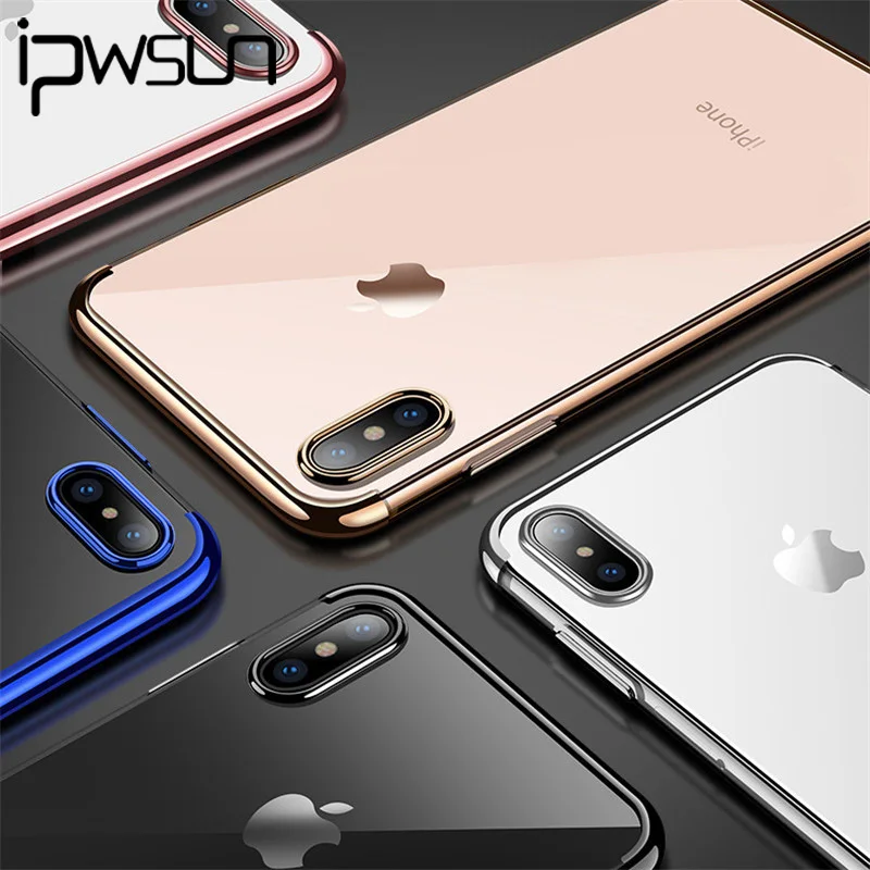 IPWSOO Прозрачный чехол для телефона iPhone X XS XR Xs Max силиконовый мягкий TPU прозрачный