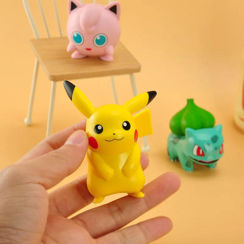Pokemon Pikachu Charmander Psyduck Squirtle Jigglypuff Bulbasaur Bulbasaur Anime Figures Toys Model Kawaii 6 Type For Kids Gifts