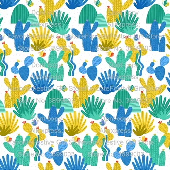 

Flowers cactus desert Cool Summer Green Diy Sewing Cloth For Patchwork Quilting Baby Dress Cushions Sewing Tissus Tilda Tecidos