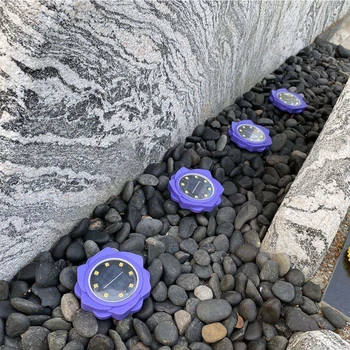 

4pcs Colorful 8LED Lawn Passages Solar Ground Lights Outdoor Garden Waterproof Home Decor Landscape Walkway Petal Shape ABS