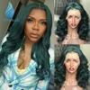 Green Color Lace Front Wigs With Baby Hair Loose Deep Wave Brazilian Remy Human Hair Wigs Pre Plucked Hairline 13*6 Frontal Wig 1