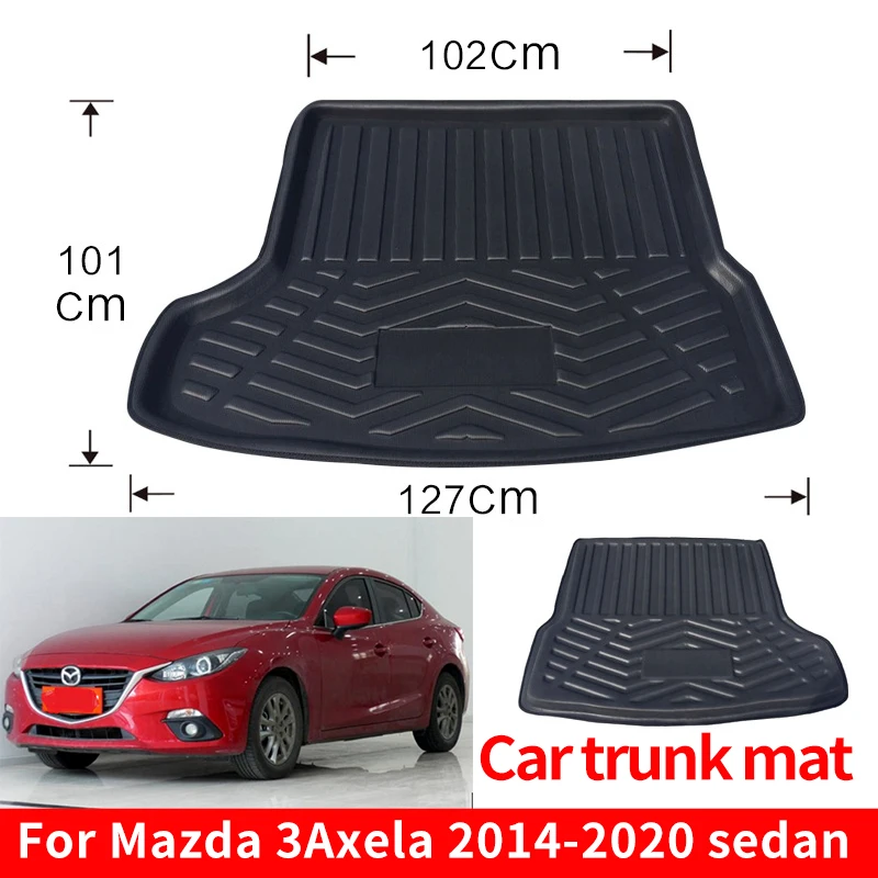 Car Rear Trunk Mat For Mazda 3 Axela 2014 2020 TPO Waterproof