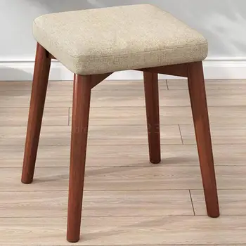 

Household Stool Fashion Creative Small Bench Modern Compact Solid Wood Chair Sofa Stool Low Stool Square Stool