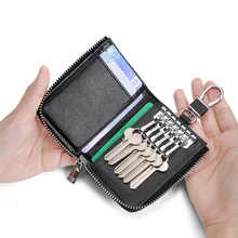 

Leather Key Case Men and Women Key Storage Bag Cow Split Key Wallet Butler Key Card Case Wallet Key Chain Classic Key Case