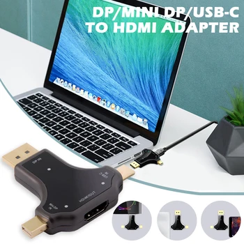 

DP/Mini DP/USB-C(DP Protocol) to HDMI Adapter 4K@30Hz Output with LED Indicator In Stock Fastshipping
