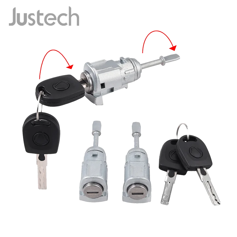 

Justech 2 шт. закрытия цилиндр замка для Passat B5 3b (96-05) Lupo дверной замок ключ левый и правый 3B0837167 (слева) + 3B0837168 (справа)